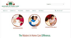 Desktop Screenshot of mastersinhomecare.com